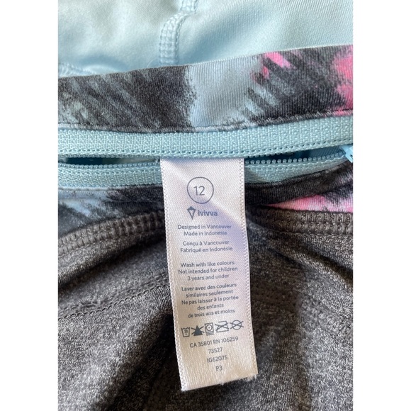 Ivivva Gray Cropped Leggings Size 12 - Picture 2 of 9
